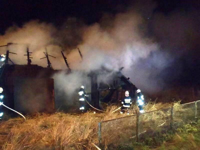 Pożar stodoły w Korczynie