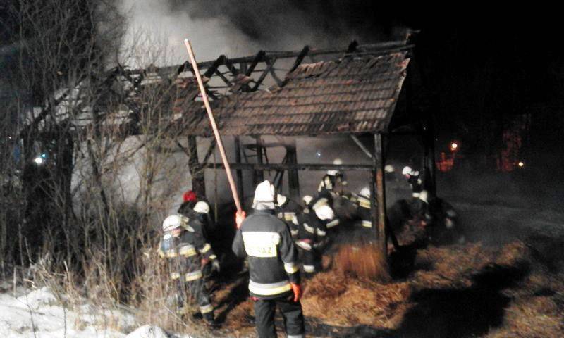 pożar stodoły w Siedlcach