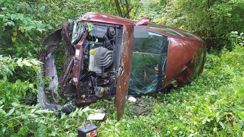 Opel wypadł do rowu w Witowicach Górnych