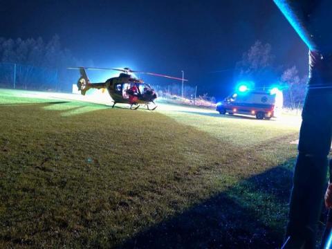 Wypadek w Kasinie Wielkiej. 21-latka zabrał śmigłowiec LPR              