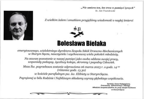 Nie żyje Bolesław Bielak dyrektor Zespołu Szkół Drzewno-Mechanicznych w Starym Sączu 