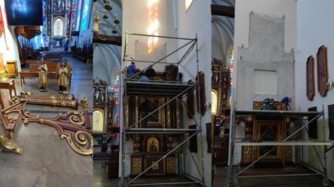 Ołtarz boczny z bazyliki św. Małgorzaty już w rękach konserwatorów [ZDJĘCIA]
